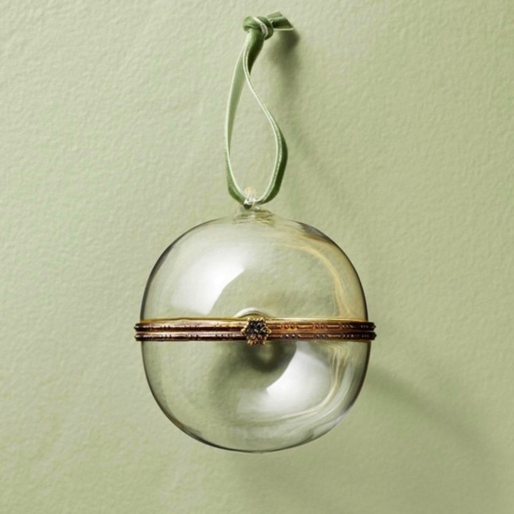 Hinged Smooth Glass Christmas Tree Ornament Hearth & Hand with Magnolia